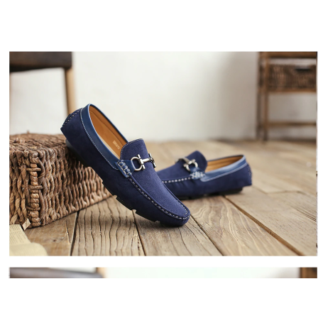 Men Loafers Shoes High Quality Flock Suede Leather Fashion Drive Comfy Classic Boat Shoes