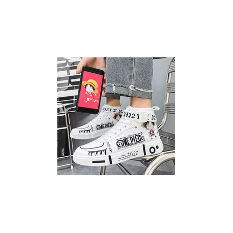 Anime One Piece Luffy High Top Students Leisure Sports Shoes Roronoa Zoro Breathable Non-slip Shoes