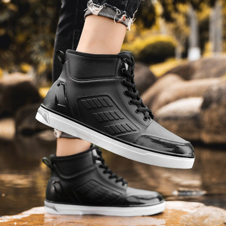 Men’s Rubbers Boots Chelsea Shoes Mid Heel Fashion Shoes