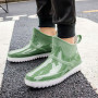 Men Fashion Rainboots Waterproof Non Slip Thick Sole Rubber Ankle Boots Plus Size