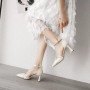 Pointed Toe Chunky Heel Sandals for Women New Fairy Style Mid Heel Toe Box Buckle Girl Versatile Shoes