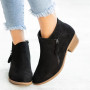 Fashion Woman Wedge Heel Zipper Boots Ankle High-top Suede Leather Shoes Casual Shoe