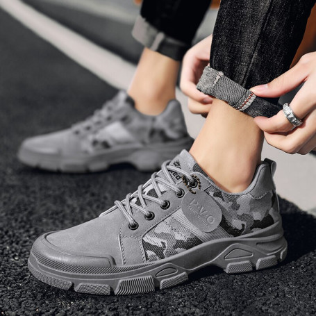 Camouflage Men Platform Desert Military Boots Outdoor Low-top Shoes