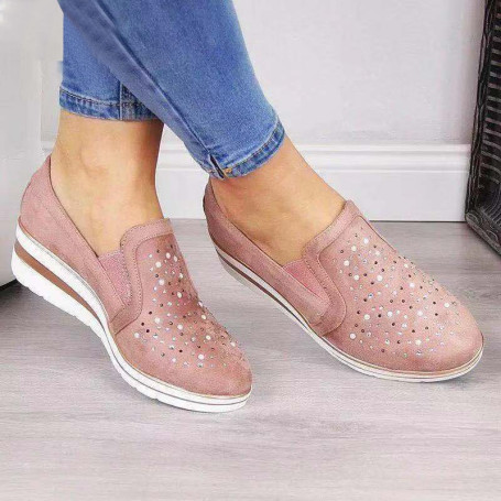 Women Flat Bling Sneakers Casual Vulcanized Shoes Lace Up Platform Comfort Crystal Loafers Fashion Shoes