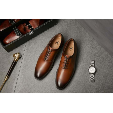 Men Dress Shoes New Full Grain Cow Genuine Leather Oxford High Quality Formal Shoes