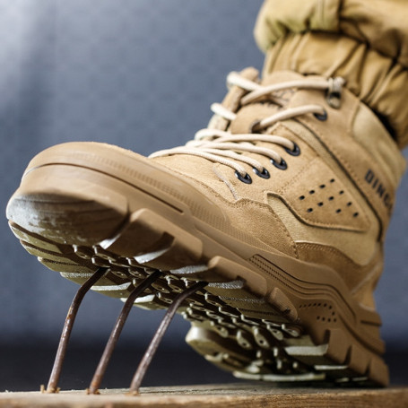 High Top Men Boots Indestructible Shoes Safety Boots Steel Toe Shoes Anti-smash Anti-puncture Work Shoes