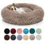 Pet Bed Round Plush Mat Sofa  Pet Calming Donut Bed