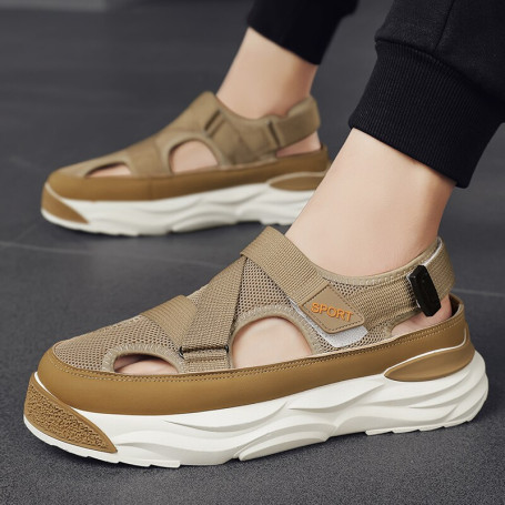 Elegant and versatile thick sole  comfortable and breathable  hollow casual men's sports sandals