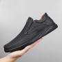 New Men's Outdoor Leather Casual Shoes Handmade Thick Sole Comfortable and Breathable Walking Leather Shoes
