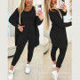 Fashion Solid Color 3 piece Set Women Cardigan Coat Round Neck Sleeveless Tank Top Tight Pants Casual 3 piece Set