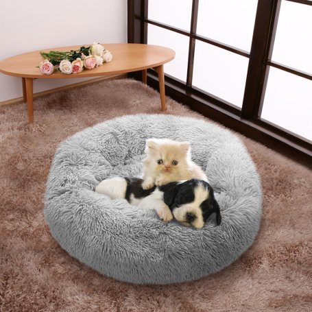 Pet Bed Round Plush Mat Sofa  Pet Calming Donut Bed