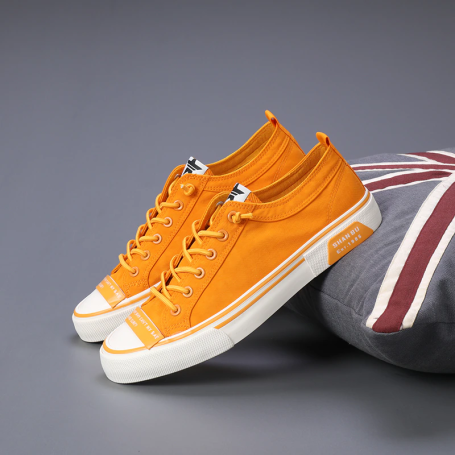 Men's canvas skateboarding recreational flat shoes breathable vulcanized shoes