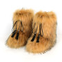 Men Luxury Cool Tassel Fluffy Furry Ski Boots Mid-calf Platform Warm Outdoor Plush Cotton Boots