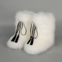 Men Luxury Cool Tassel Fluffy Furry Ski Boots Mid-calf Platform Warm Outdoor Plush Cotton Boots