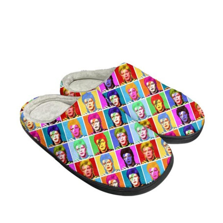 Mens Womens Plush Bedroom Bowie Keep Warm Shoes Thermal Indoor Slipper Customized Shoe