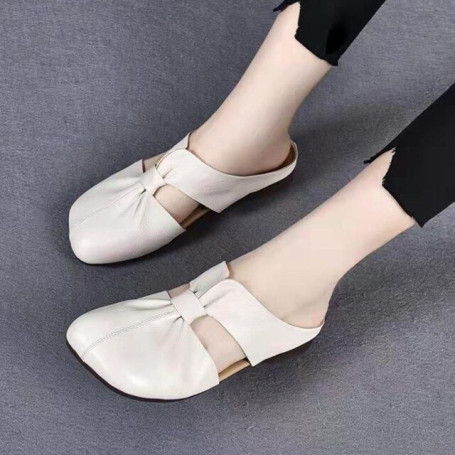 New Retro Women's Shoes Flat Slippers Sandals Fashion Plus Size 40