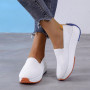 Large Size Foreign Trade Network Shoes Loafer Shoes New Flying Knitting Shoes Female Version Set Foot Shallow Mouth