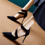 Women's High Heels Fashion Buckle Strap Office and Career Sexy Pointed Toe Heels Women