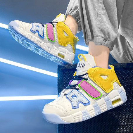 Mens High Top Air Cushion Running Breathable Skateboarding Basket Boots Training Shoes Teens Sneakers