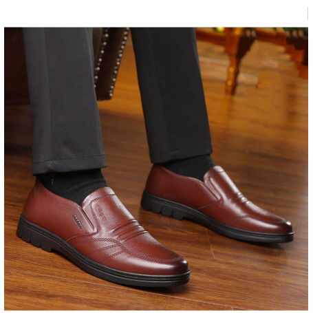 Men Dress Pu Leather Shoes Slip-On Casual Business Footwear Formal Soft Bottom Breathable