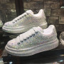 Women Platform Shoes rhinestones Thick-soled  Silver Shoes Shining Crystal Trend Casual Sneakers