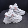 Women's Casual Sneakers Color-block Thick Sole Chunky Sneakers Plush Lined Anti-slip Running Shoes