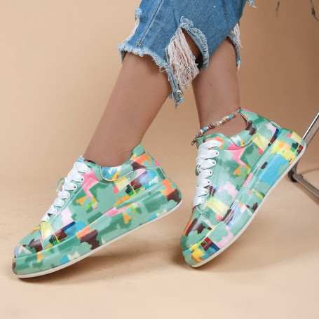 Sizes 35-43 Graffiti Sneakers for Women Fashion Couple Shoes Drawing Flats
