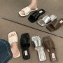 Women Slippers Fashion Open Toe Slip on Slides Casual Flats Heel