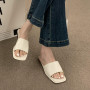Women Slippers Fashion Open Toe Slip on Slides Casual Flats Heel