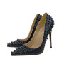 Women Pumps High Heels Pointed Black Multicolor Solid Fashion