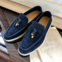 Logo Shoes for Men Women Suede Leather Loafers Designer Luxury Casual Shoes Brand Moccasins' Comfortable Walking Shoe