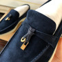 Logo Shoes for Men Women Suede Leather Loafers Designer Luxury Casual Shoes Brand Moccasins' Comfortable Walking Shoe