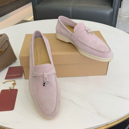 Logo Shoes for Men Women Suede Leather Loafers Designer Luxury Casual Shoes Brand Moccasins' Comfortable Walking Shoe