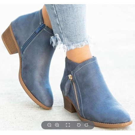 Women Suede Boots Ladies Platform Booties Side Zipper Heeled Ankle Boots Sexy Female Solid Color Fashion Boots