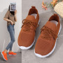 Women's Casual Flat Heel Lightweight Sole Sport Shoes Fashion Mesh Breath Lace Up Sock Sneakers