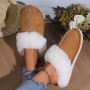 Women Faux Suede Closed Toe Couple Slippers Comfort Soft Sole House Shoes Slides