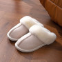 Women Faux Suede Closed Toe Couple Slippers Comfort Soft Sole House Shoes Slides