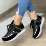 Women Platform Shoes Leather Patchwork Casual Shoes Outdoor Running Vulcanized Shoes