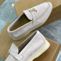 Women casual shoes suede round head flat classic locking buckle elegant comfortable Loafers