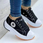 Women Pattern Canvas Sneakers Flat Lace-Up