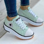 Women Pattern Canvas Sneakers Flat Lace-Up