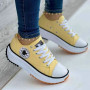 Women Pattern Canvas Sneakers Flat Lace-Up