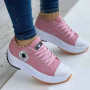 Women Pattern Canvas Sneakers Flat Lace-Up