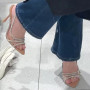 Women Rhinestone Sling back Pumps Transparent Heeled Sandals Elegant Pointed Toe Female Sexy High Heels
