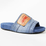 Comfortable and Versatile Personality Large Size Denim Flat Slippers Female New Beach Shoes Sandals and Slippers