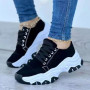 Women Casual Shoes Solid Color Sneakers Platform Shoes Ladies Canvas Shoes Lace Up Suede Shoes