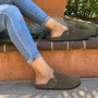 Women's Suede Mules Slippers Boston Clogs Cork Insole Sandals With Arch Support