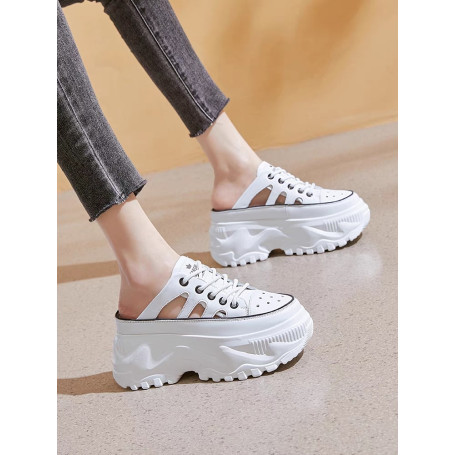 Fashion Chunky Sneakers Woman Flats Loafers Slip on Super High Heels Round Toe Women Shoes Platform Vulcanize Shoes
