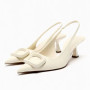 Women Sling back Pumps Elegant Stiletto Pointed Heels Modern Office Heeled Sandals