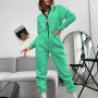 Female Hoodies Jumpsuits One Piece Outfit Long Sleeve Zipper Overalls